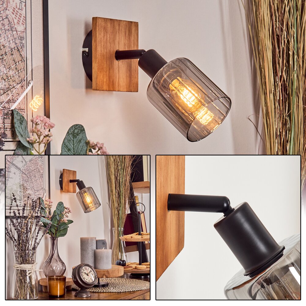 Aggebo Lampa ścienna, reflktor Ecru, Czarny, 1-punktowy main product photo