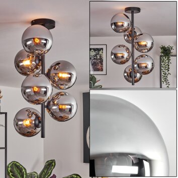 Gastor lampa sufitowa, kula świetlna chrom, przydymiony, 6-punktowe