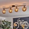 Gastor Lampa sufitowa, Kula świetlna W kolorze bursztynu, 4-punktowe