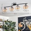 Gastor lampa sufitowa, kula świetlna bursztynowy, przezroczysty, 4-punktowe