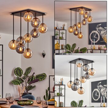 Gastor Lampa sufitowa, Kula świetlna W kolorze bursztynu, Przydymiony, 9-punktowe