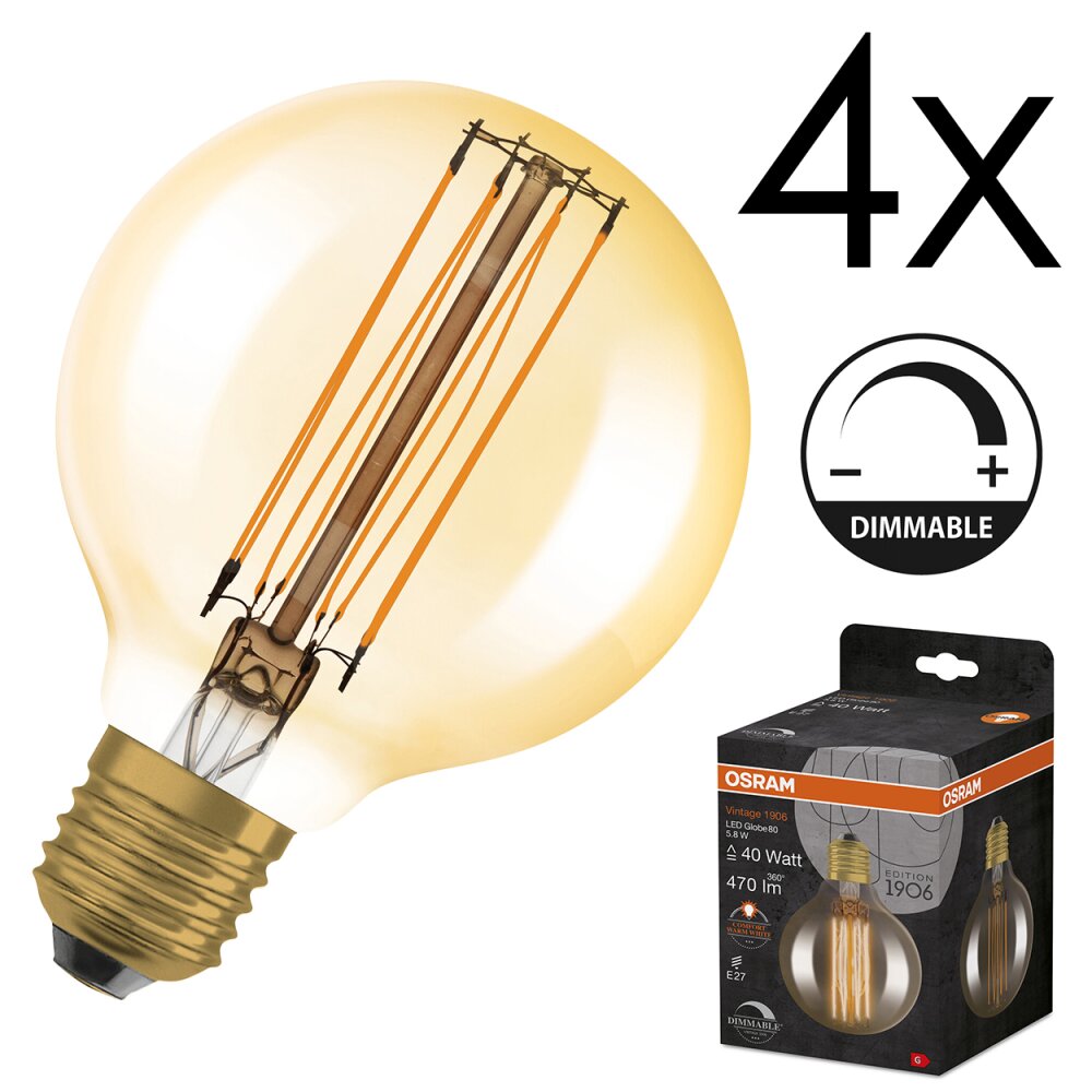 E27 LED 5.8 Watt ciepły biały przyciemnione 470 Lumen main product photo