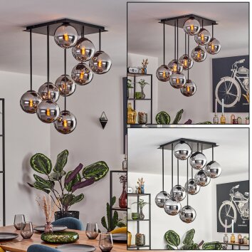 Gastor lampa sufitowa, kula świetlna chrom, przydymiony, 9-punktowe