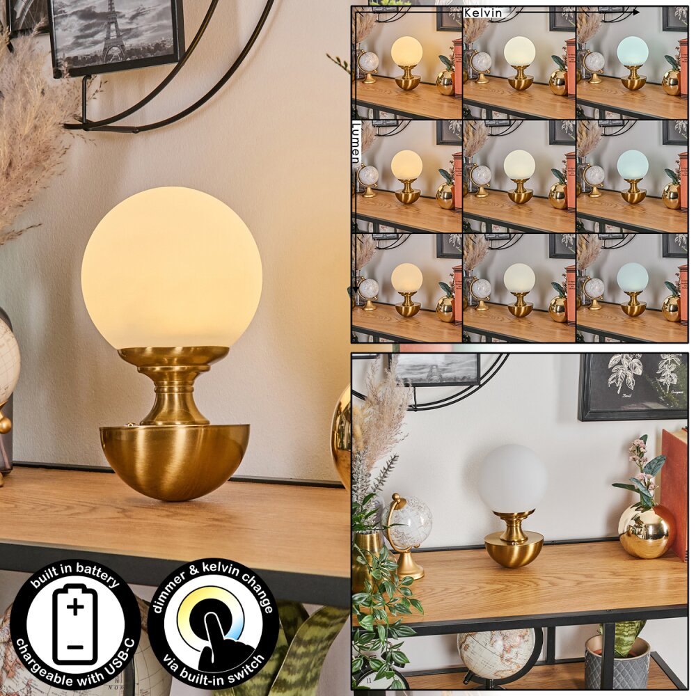 Lakolk Lampa stołowa LED Mosiądz, 1-punktowy main product photo