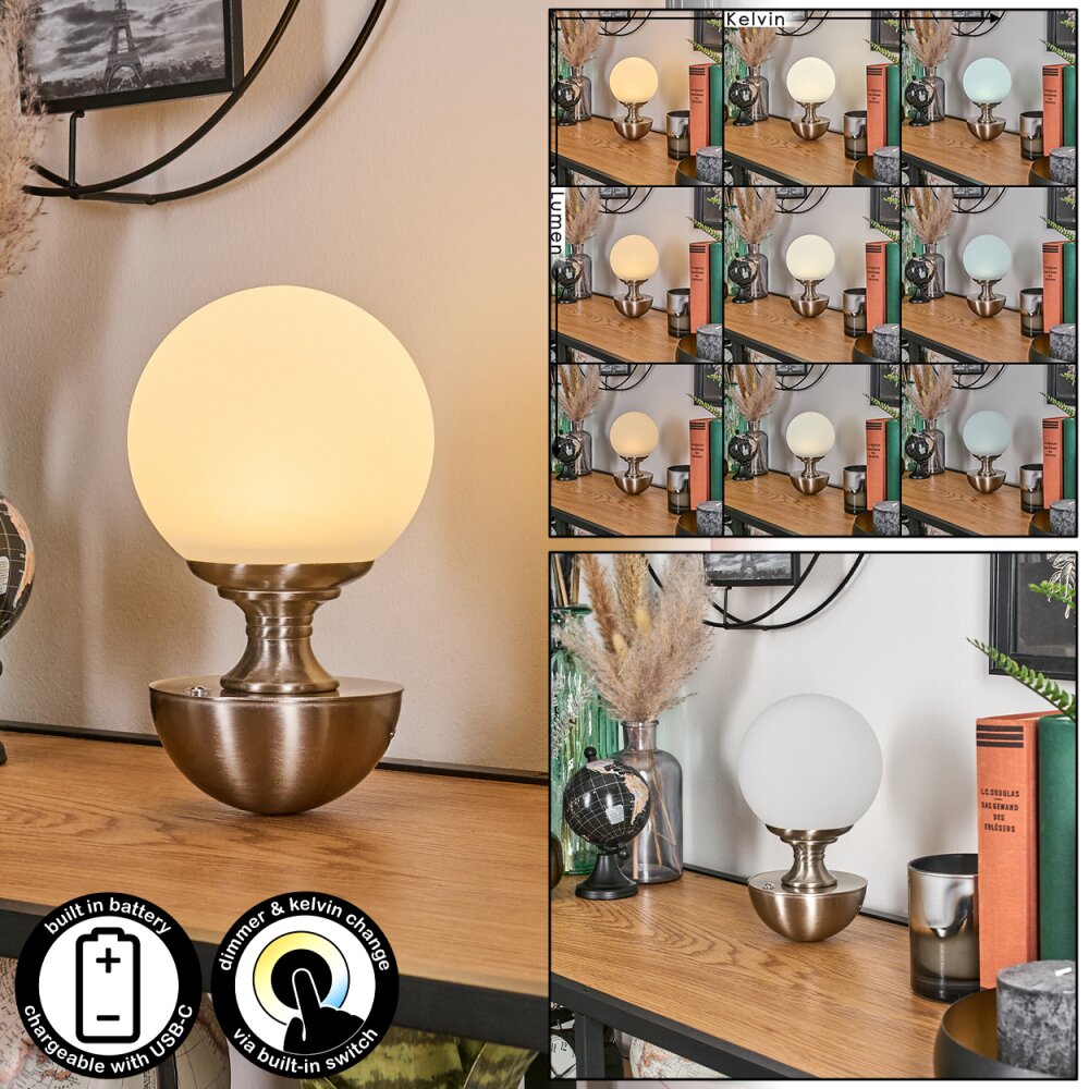 Lakolk Lampa stołowa LED Nikiel matowy, 1-punktowy main product photo