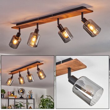 Aggebu lampa sufitowa kolory naturalne, czarny, 4-punktowe