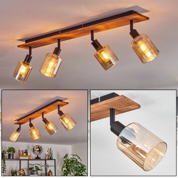 Aggebu lampa sufitowa kolory naturalne, czarny, 4-punktowe