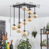 Chehalis lampa sufitowa, kula świetlna bursztynowy, 9-punktowe