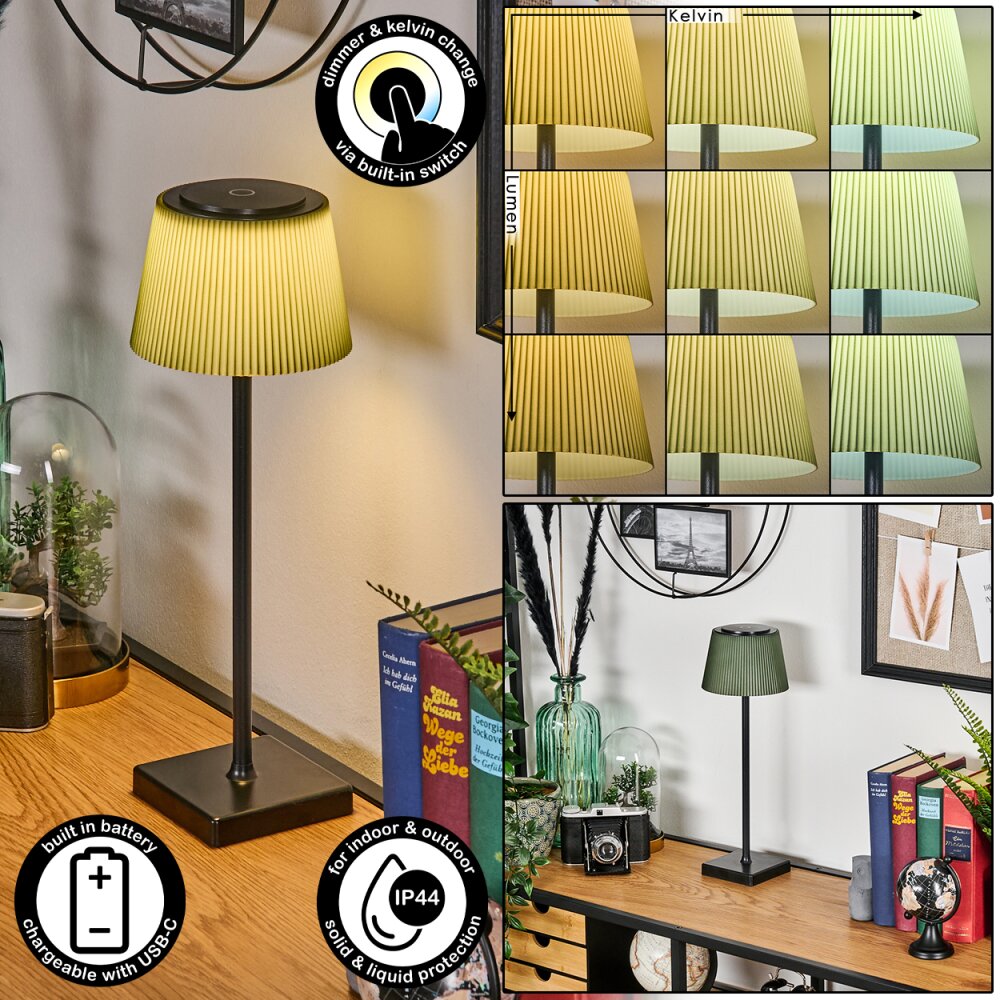 Longchamps Zewnętrzna lampa stołowa, Lampa stołowa LED Brązowy, Zielony, 1-punktowy main product photo