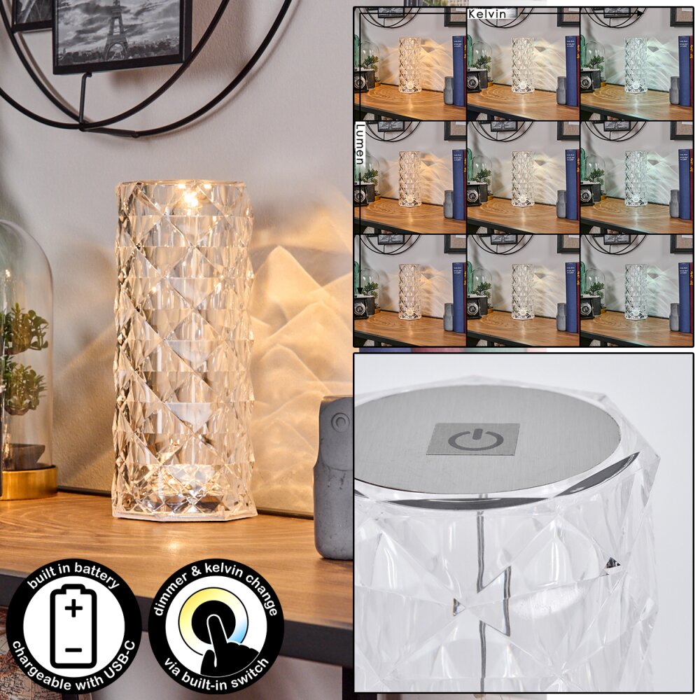 Salberget Lampa stołowa LED Efekt brokatowy, Przezroczysty, 1-punktowy main product photo