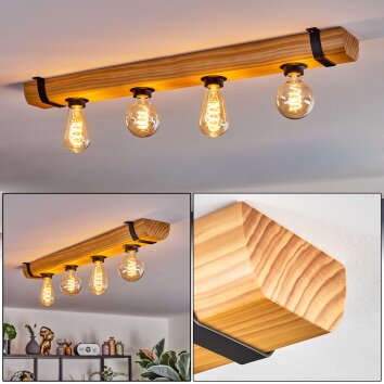 Skads lampa sufitowa kolory naturalne, czarny, 4-punktowe