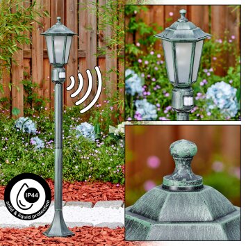 Loria oświetlenie zewnętrzne, słupek ogrodowy zielony, czarny, 1-punktowy, Czujnik ruchu