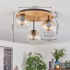 Koyoto lampa sufitowa, kula świetlna kolory naturalne, czarny, 3-punktowe