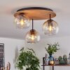 Koyoto lampa sufitowa, kula świetlna kolory naturalne, czarny, 3-punktowe