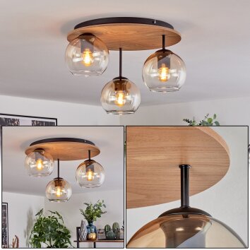 Koyoto Lampa sufitowa, Kula świetlna Ecru, Czarny, 3-punktowe Koyoto Lampa sufitowa, Kula świetlna Ecru, Czarny, 3-punktowe
