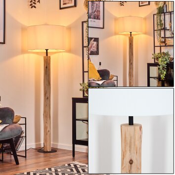 Flemming lampa stojąca kolory naturalne, czarny, 1-punktowy