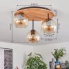 Koyoto lampa sufitowa, kula świetlna kolory naturalne, czarny, 3-punktowe