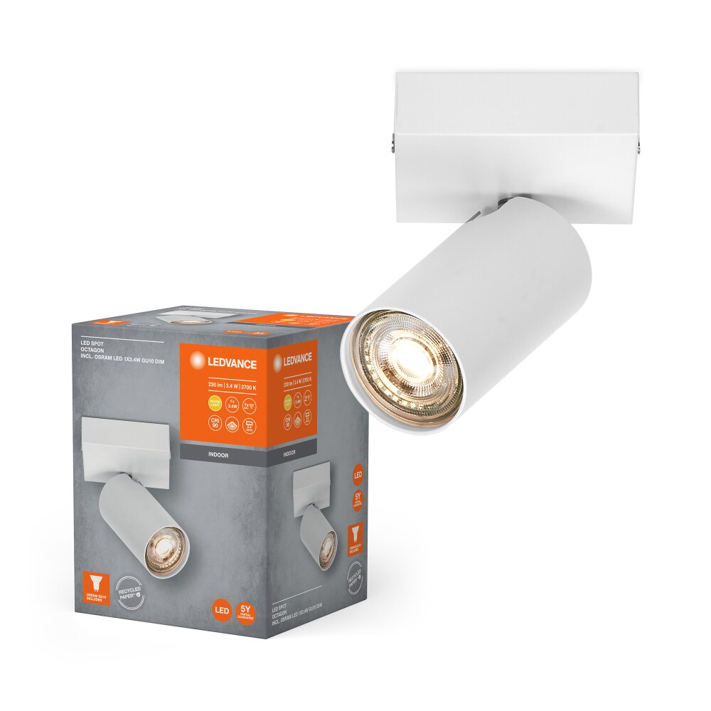 Oświetlenie Ledvance Spot Lampa sufitowa LED Biały, 1-punktowy main product photo
