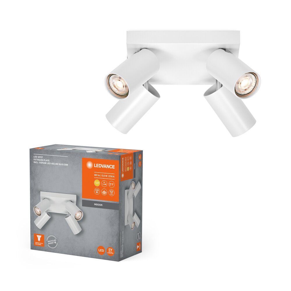 Oświetlenie Ledvance Spot Lampa sufitowa LED Biały, 4-punktowe main product photo