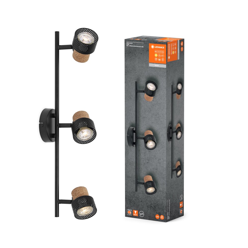Oświetlenie Ledvance Spot Lampa sufitowa LED Czarny, 3-punktowe main product photo