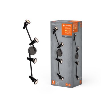 Oświetlenie Ledvance Spot Lampa sufitowa, Spot sufitowy LED Czarny, 4-punktowe