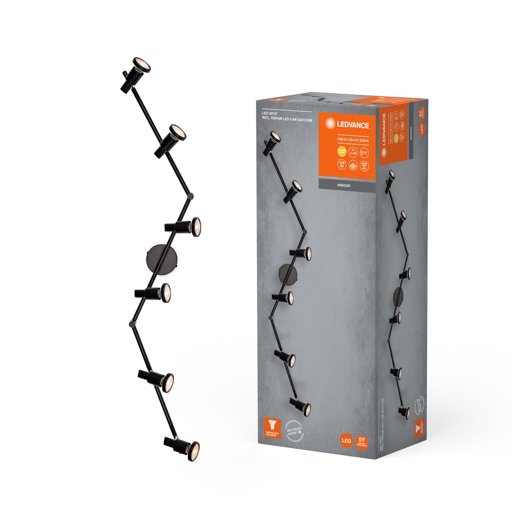 Oświetlenie Ledvance Spot Lampa sufitowa LED Czarny, 6-punktowe main product photo