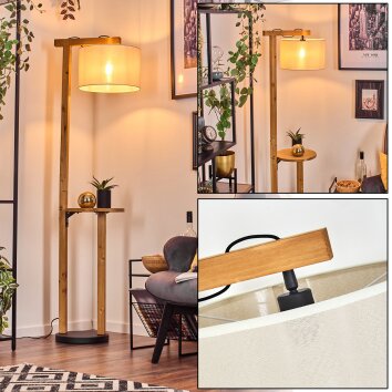 Bassagoda lampa stojąca kolory naturalne, czarny, 1-punktowy