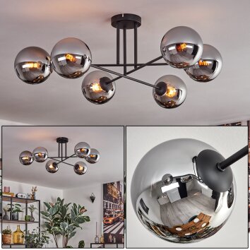 Gastor Lampa sufitowa, Kula świetlna 15 cm Chrom, Przydymiony, 6-punktowe Gastor Lampa sufitowa, Kula świetlna 15 cm Chrom, Przydymiony, 6-punktowe