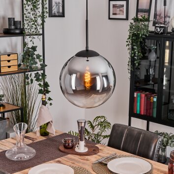 Gastor Lampa wisząca, Kula świetlna 30 cm Chrom, Przezroczysty, Przydymiony, 1-punktowy