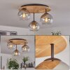 Koyoto lampa sufitowa, kula świetlna 40 cm kolory naturalne, czarny, 3-punktowe