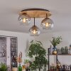 Koyoto lampa sufitowa, kula świetlna 40 cm kolory naturalne, czarny, 3-punktowe
