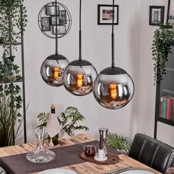 Gastor Lampa wisząca, Kula świetlna Chrom, Przydymiony, 3-punktowe