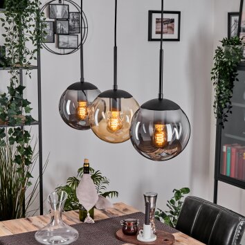 Gastor lampa wisząca, kula świetlna bursztynowy, przezroczysty, przydymiony, 3-punktowe