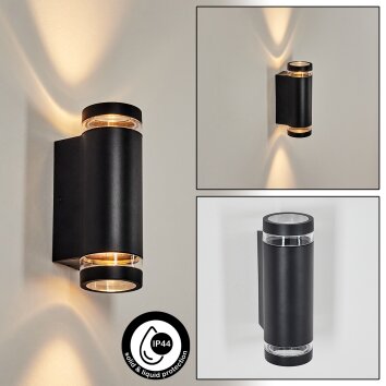 Tagish zewnętrzny kinkiet, lampa up & down czarny, 2-punktowe