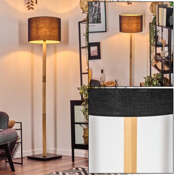 Bassagoda lampa stojąca kolory naturalne, czarny, 1-punktowy