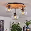 Koyoto lampa sufitowa, kula świetlna 40 cm kolory naturalne, czarny, 3-punktowe