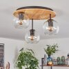 Koyoto lampa sufitowa, kula świetlna 40 cm kolory naturalne, czarny, 3-punktowe
