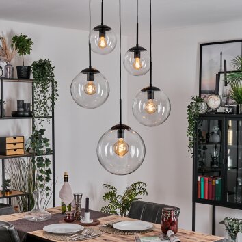 Gastor Lampa wisząca, Kula świetlna 45 cm Czarny, 5-punktowe