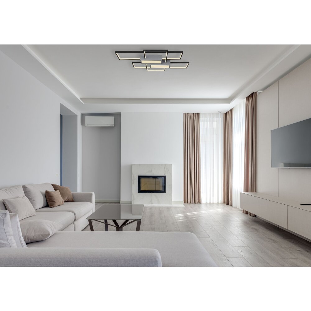 Oświetlenie Globo AIGINA Lampa sufitowa LED Czarny, 1-punktowy, Zdalne sterowanie main product photo