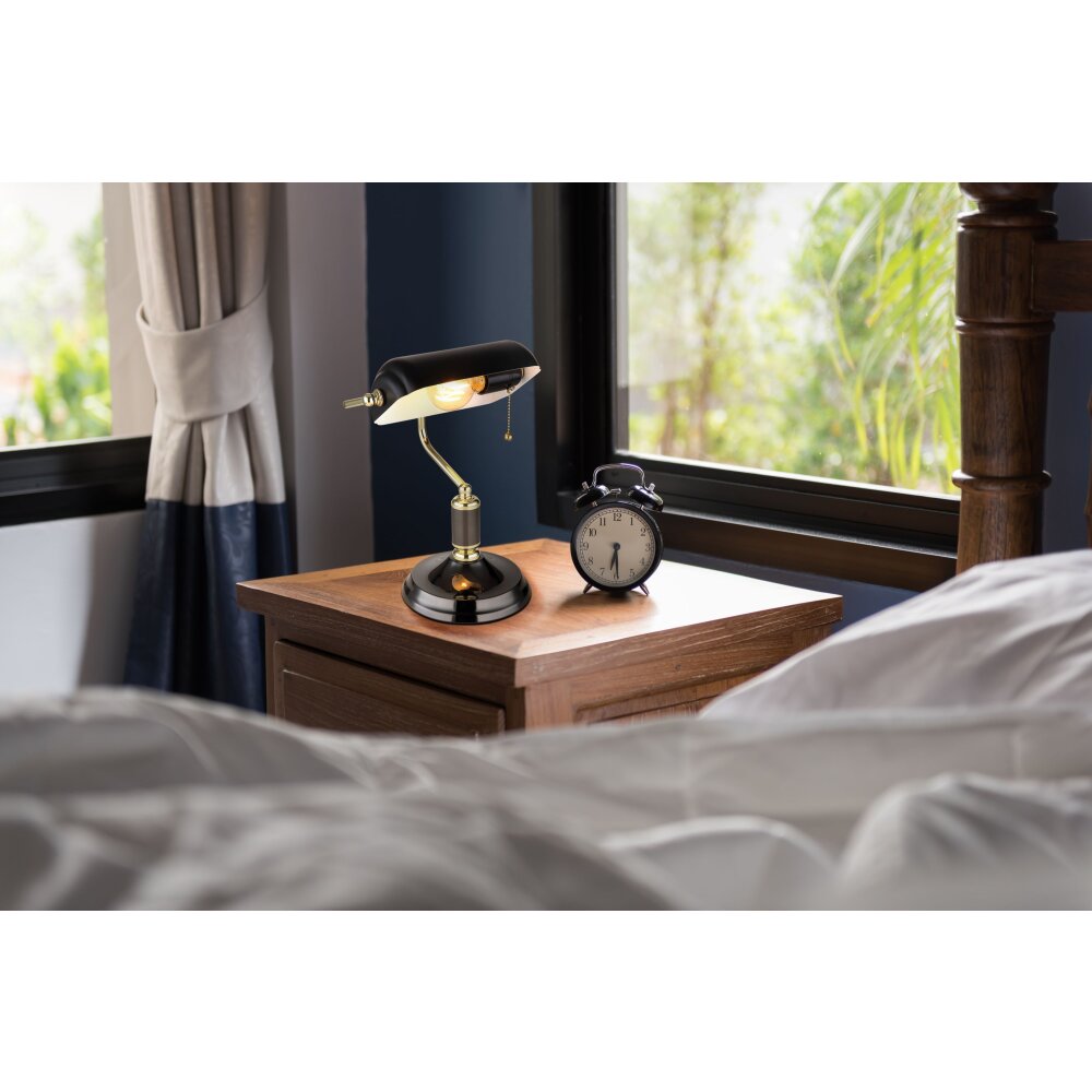 Oświetlenie Globo ANTIQUE lampka bankierska, Lampa stołowa Złoty, Mosiądz main product photo