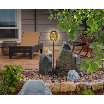 Oświetlenie Globo SOLAR lampa solarna, słupek ogrodowy LED złoty, czarny, 1-punktowy