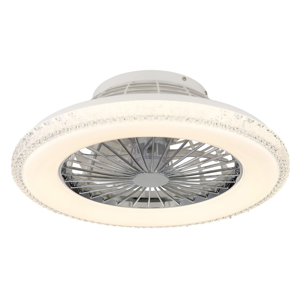 Oświetlenie Globo Corusso lampa z wentylatorem LED Chrom, 1-punktowy, Zdalne sterowanie main product photo