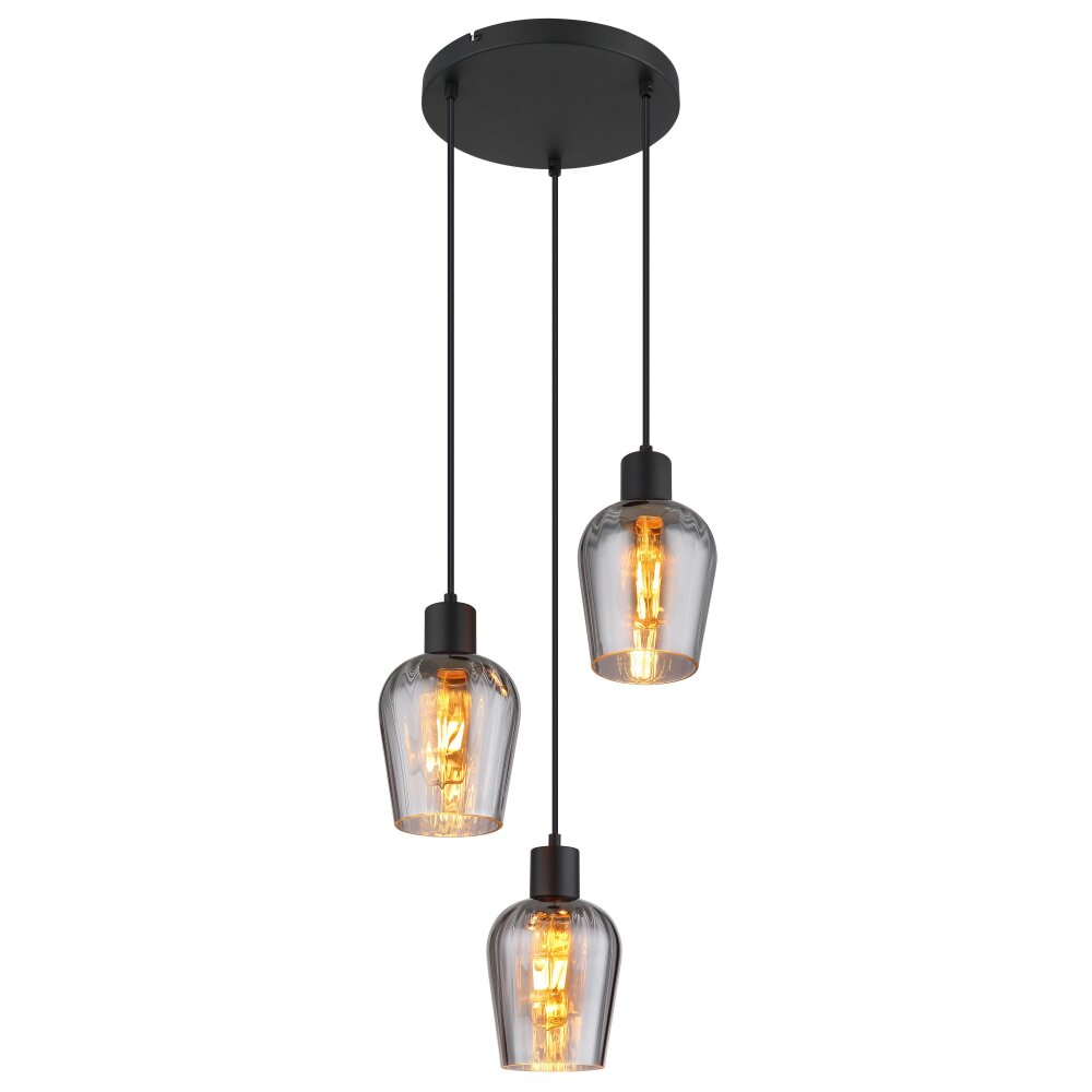 Oświetlenie Globo Ryan Lampa wisząca Czarny, 3-punktowe main product photo