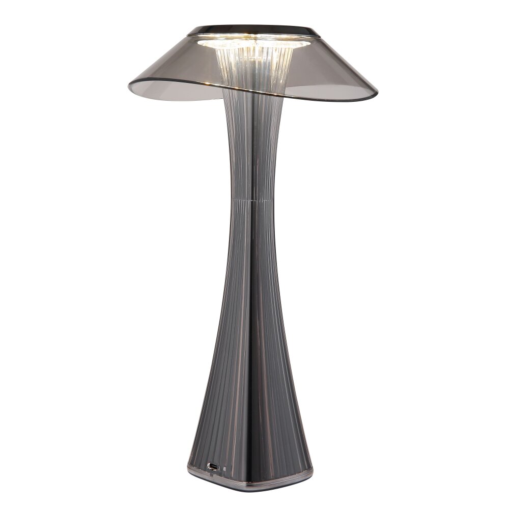 Oświetlenie Globo Ambra Lampa stołowa LED Chrom, W kolorze dymu, Czarny, 1-punktowy main product photo