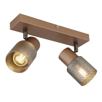 Oświetlenie Globo Satella lampa sufitowa, spot sufitowy, kinkiet, spot ścienny brązowy, chrom, czarny, 2-punktowe