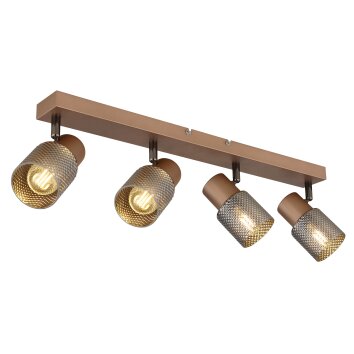 Oświetlenie Globo Satella lampa sufitowa, spot sufitowy, kinkiet, spot ścienny brązowy, chrom, czarny, 4-punktowe