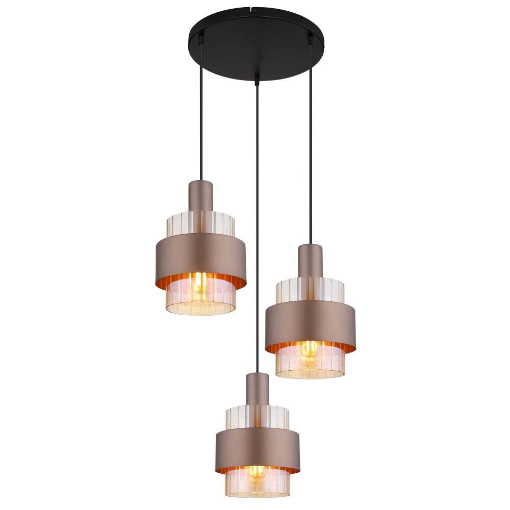 Oświetlenie Globo Milley Lampa wisząca Czarny, 3-punktowe main product photo
