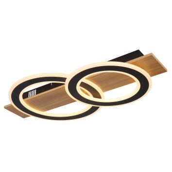 Oświetlenie Globo Jayden lampa sufitowa LED ciemne drewno, kolory naturalne, 1-punktowy