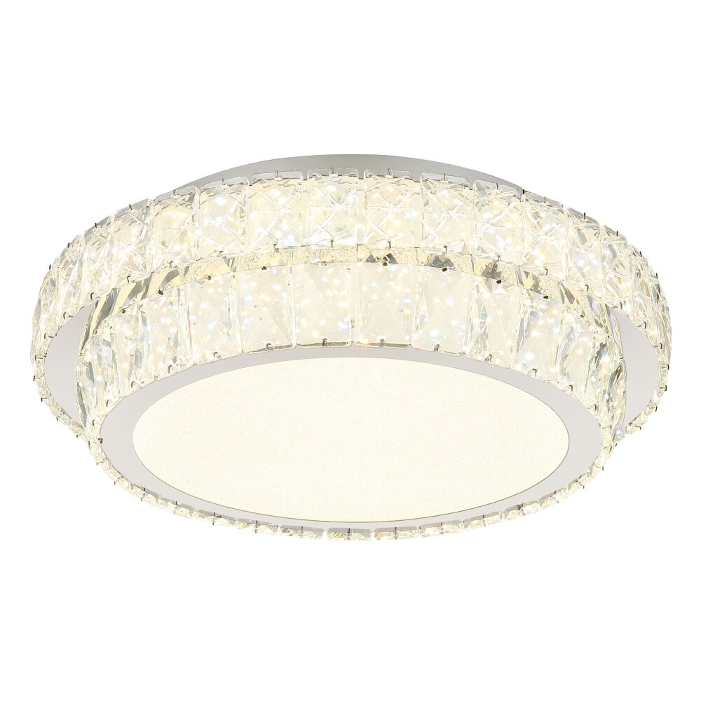 Oświetlenie Globo Klara Lampa sufitowa LED Chrom, 1-punktowy, Zdalne sterowanie main product photo