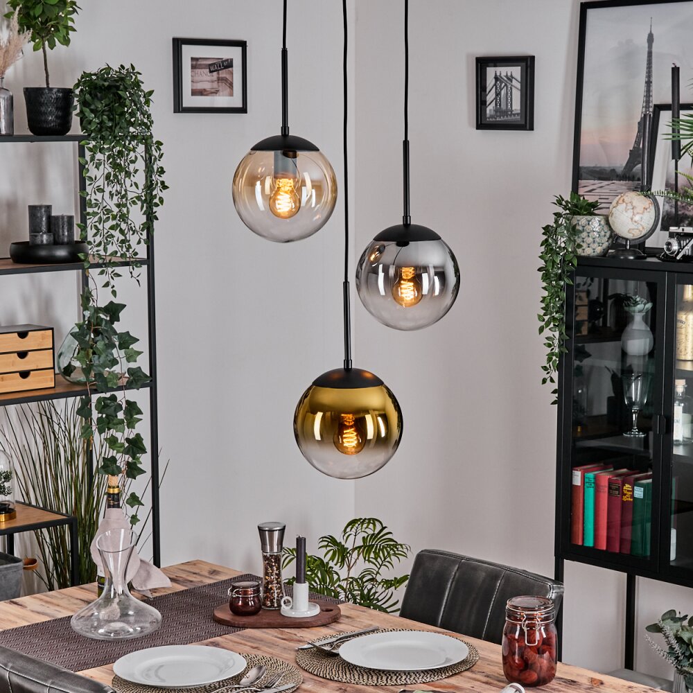 Gastor Lampa wisząca, Kula świetlna W kolorze bursztynu, Złoty, Przezroczysty, Przydymiony, 3-punktowe main product photo